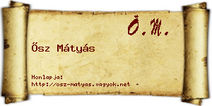 Ősz Mátyás névjegykártya